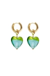 Classicharms Esmée Glaze Heart Dangle Earrings In Gold