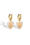 Classicharms Esmée Glaze Heart Dangle Earrings In Gold