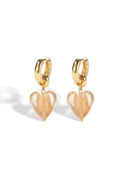 Classicharms Esmée Glaze Heart Dangle Earrings In Gold
