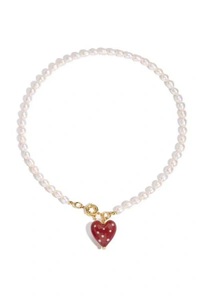 Classicharms Esmée Red Dot Murano Heart Pendant Necklace
