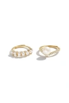 Classicharms Freshwater Pearl Stackable Ring Set In Gold