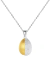 Classicharms Frosted And Matted Texture Two Tone Pendant Necklace In Metallic