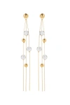 Classicharms Frostlily Azeztulite Crystal And Bead Drop Earrings In Gold