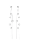 Classicharms Frostlily Mini Clear Crystal And Bead Drop Earrings In Silver