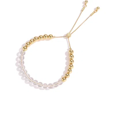 CLASSICHARMS CLASSICHARMS FROSTLILY CLEAR CRYSTAL AND BEAD BOLO BRACELET