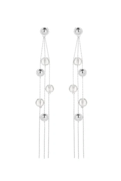 CLASSICHARMS CLASSICHARMS FROSTLILY CLEAR CRYSTAL AND BEAD DROP EARRINGS