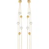 Classicharms Frostlily Azeztulite Crystal And Bead Drop Earrings In Gold
