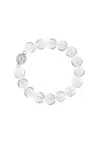 Classicharms Frostnova Azeztulite Clear Phantom Crystal Sphere Bracelet-12mm In White