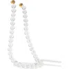 Classicharms Frostnova Azeztulite Clear Phantom Large Crystal Sphere Necklace-14mm In Gold