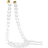 Classicharms Frostnova Azeztulite Clear Phantom Large Crystal Sphere Necklace-14mm In Gold