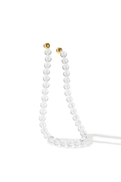 Classicharms Frostnova Azeztulite Phantom Crystal Sphere Necklace-12mm In Gold