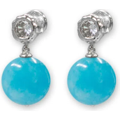 Classicharms Gia Amazonite Bead Drop Earrings In Purple