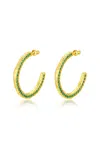 Classicharms Cubic Zirconia Molten C Hoop Earrings In Gold