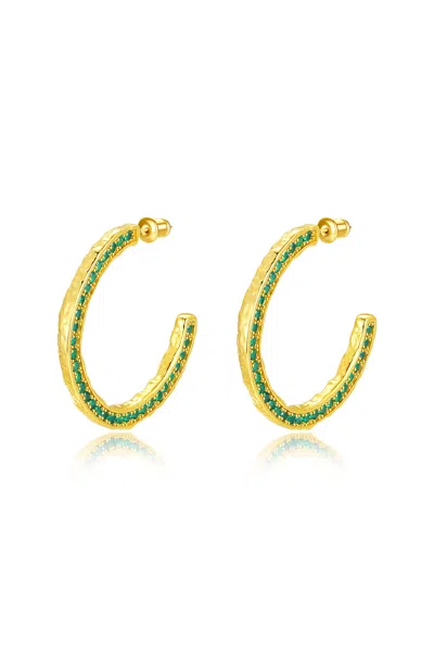 Classicharms Gold Zirconia Molten C Hoop Earrings