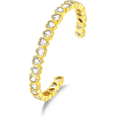 CLASSICHARMS CLASSICHARMS HEART SHAPED CUBIC ZIRCONIA CUFF BRACELET SET