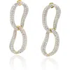 Classicharms Women's Infinity Gold Pavé Diamond Ovate Loop Hoop Earrings In Gold