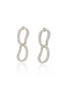 Classicharms Women's Infinity Gold Pavé Diamond Ovate Loop Hoop Earrings In Gold