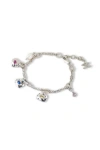Classicharms Iris Colored Cubic Zirconia And Freshwater Pearl Charms Bracelet In Metallic