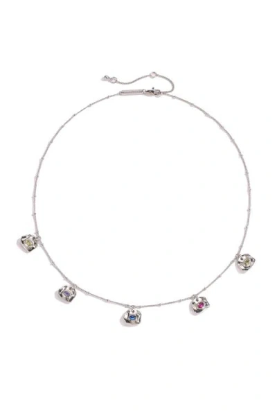 CLASSICHARMS CLASSICHARMS IRIS COLORED CUBIC ZIRCONIA CHARMS NECKLACE