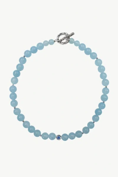 Classicharms Isla Aquamarine Bead Choker Necklace In Pattern