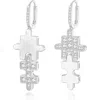 Classicharms Jigsaw Puzzle Drop Earrings In Metallic