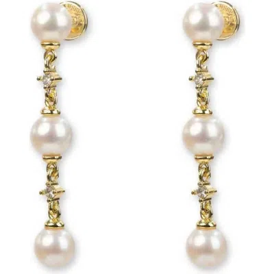 Classicharms Juliette Pearl Drop Earrings In Gold
