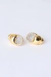 Classicharms Lexi Crystal Seashell Stud Earrings In Gold