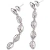 Classicharms Women's Lucia Silver Cascade Pavé Crystals Shell Drop Earrings In Silver