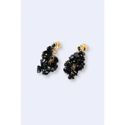 Classicharms Melanie Obsidian Cascade Cluster Earrings In Black
