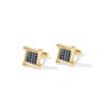 Classicharms Men's Gold / Blue Atlas Sapphire Square Grid Cufflinks In Gold