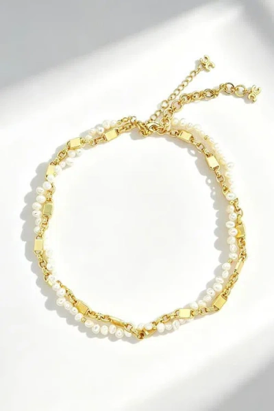 Classicharms Mia Pearl Necklace Duo Set In Green