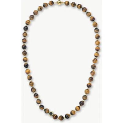 Classicharms Morgan Natural Tiger's Eye Beaded Necklace In Brown