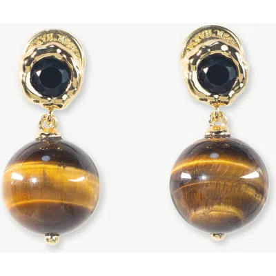 Classicharms Morgan Tiger's Eye Beaded Earrings In Multi