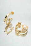Classicharms Natalie Molten Sculptural Hoop Earrings In Gold
