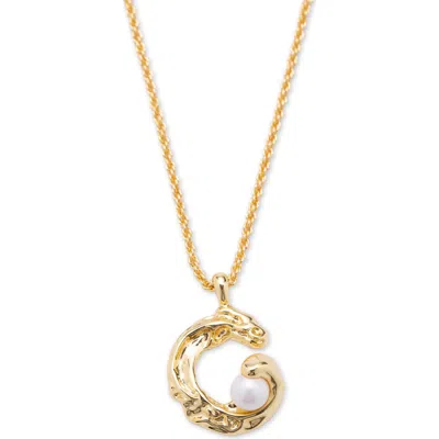 Classicharms Nicole Molten C Hoop Pendant Necklace In Gold