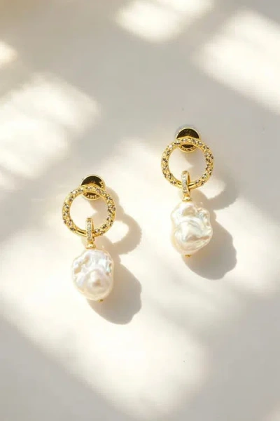 Classicharms Nina Baroque Pearl Drop Earrings In Gold