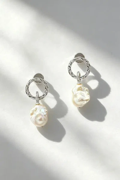 Classicharms Nina Baroque Pearl Drop Earrings In Metallic