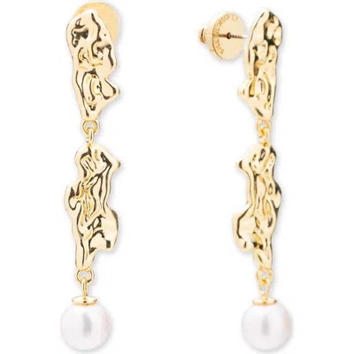 CLASSICHARMS CLASSICHARMS NYLA MOLTEN FRESHWATER PEARL DROP EARRING