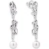 Classicharms Nyla Molten Freshwater Pearl Drop Earring In Metallic