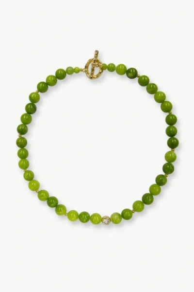 Classicharms Olivia Peridot Bead Choker Necklace In Purple