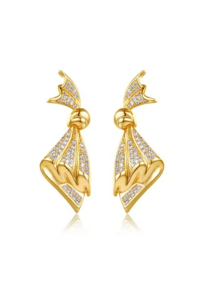 CLASSICHARMS CLASSICHARMS OVERSIZE CUBIC ZIRCONIA PAVÉ BUTTERFLY DANGLE EARRINGS