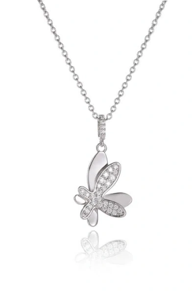 Classicharms Pavé Butterfly Pendant Necklace In Brown