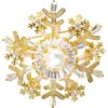 Classicharms Gold Pavé And Pearl Snowflake Brooch Necklace Set In Gold