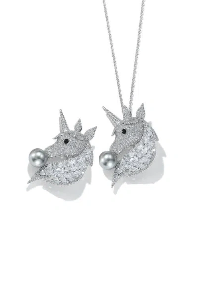 Classicharms Pavé Unicorn Brooch In Metallic