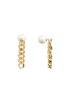 Classicharms Rhinestone Chain Earrings In Gold