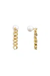 Classicharms Rhinestone Chain Earrings In Gold
