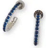 Classicharms Serena Molten Gemstone Hoop Earrings In Blue