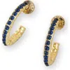 Classicharms Serena Molten Gemstone Hoop Earrings In Blue
