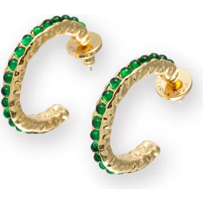 CLASSICHARMS CLASSICHARMS SERENA MOLTEN GEMSTONE HOOP EARRINGS