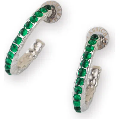 CLASSICHARMS CLASSICHARMS SERENA MOLTEN GEMSTONE HOOP EARRINGS